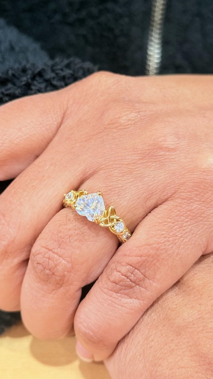 2CT Heart Shaped Moissanite Promise Ring for Her customer photo 2