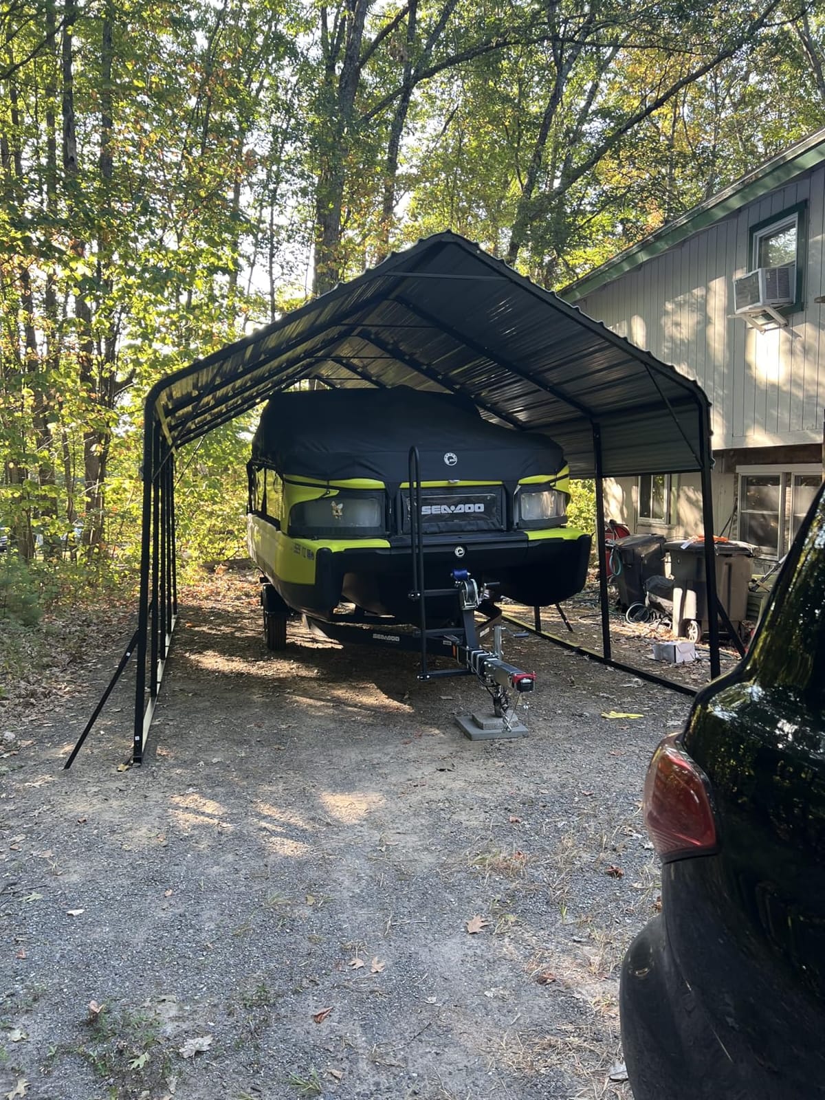 GarveeLife 13 ft x21 ft x11 ft Oversized Metal Carport, Steel Heavy Duty Carport for All-Weather, Permanent Shelter for Bass Boats, Pickup Trucks, and Tractors, N.W. 660 LBS customer photo 1