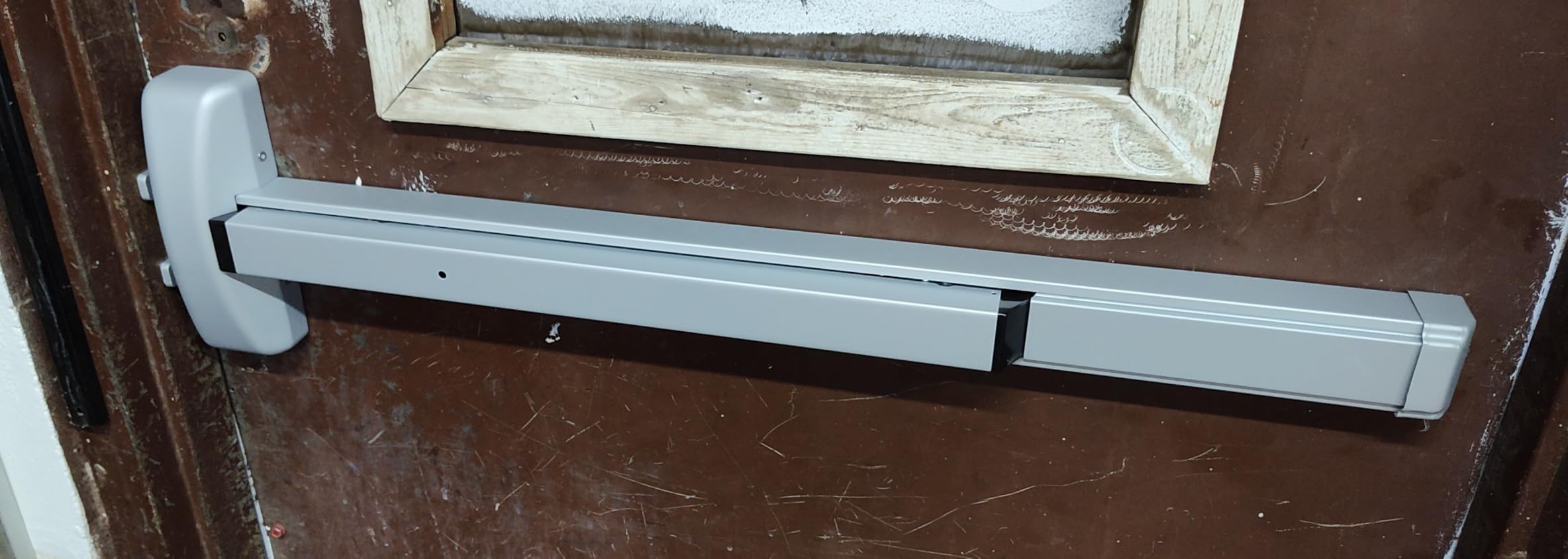 Brinks Commercial Rim Panic Exit Device with Storeroom Lever Trim, Aluminum - UL Listed Emergency Exit Hardware for Businesses customer photo 2