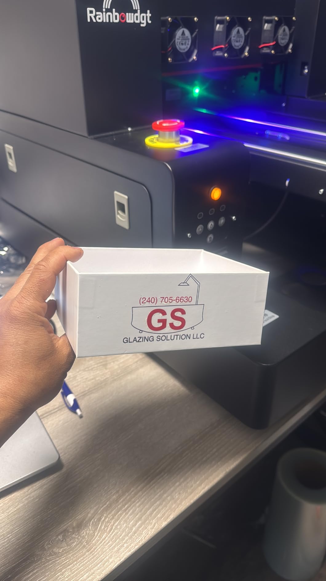 RAINBOWDGT A3 UV Printer Machine,3D Embossing,Bottle Holder & Stickers customer photo 2