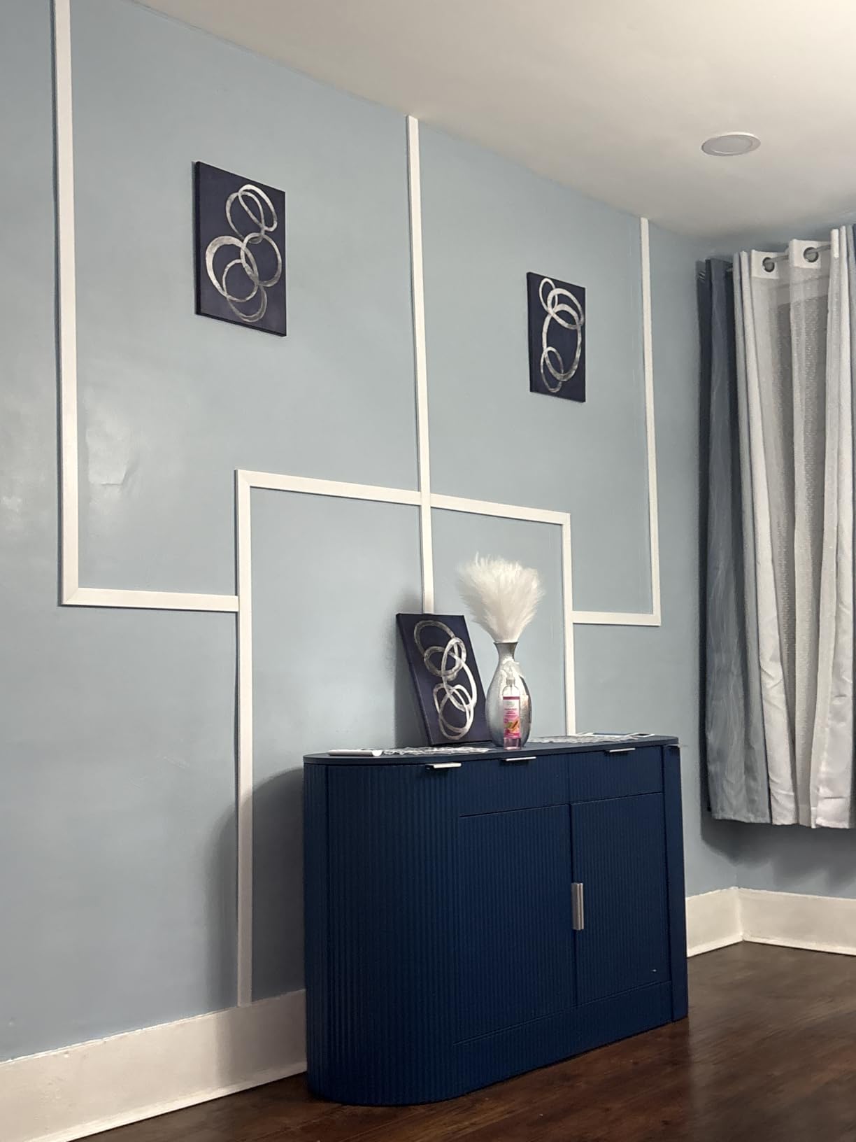 Pangda Peel and Stick Wall Molding Kit, Simple Style | Wall Molding Kit, Living Area Decor, Premade Wainscoting Panels Accent Panel for Home, Office, Hallway, Dining Room customer photo 2