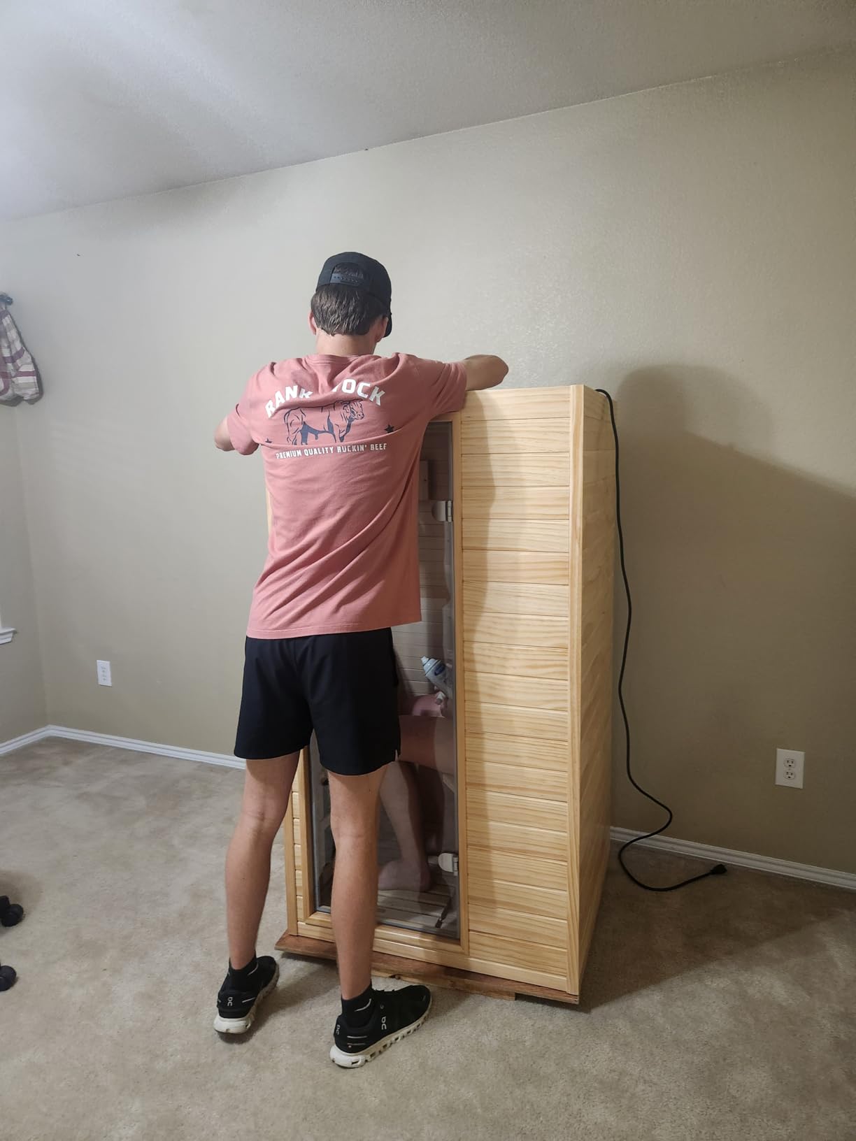 Far Infrared Sauna for 1 Person - 1050W Fast Heating, Canadian Hemlock Wood Home Sauna with Bluetooth Speaker, Chromotherapy & Oxygen Ionizer Easy Assembly Indoor Sauna for Relaxation, Detox, Home Gym customer photo 1