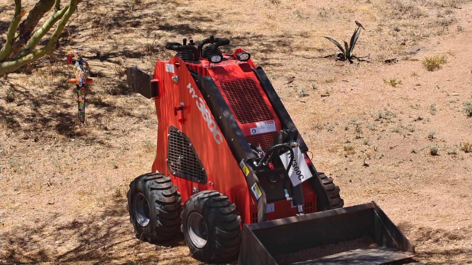 HY360C Mini Skid Steer Loader Stand-On Wheeled 525 lbs with Bucket | 13.5HP B&S Gas Engine, Dual-Pump Dual-Valve Hydraulic System, 1323 lbs Max Lift Capacity, 63 Inch Dump Height for Landscaping customer photo 2