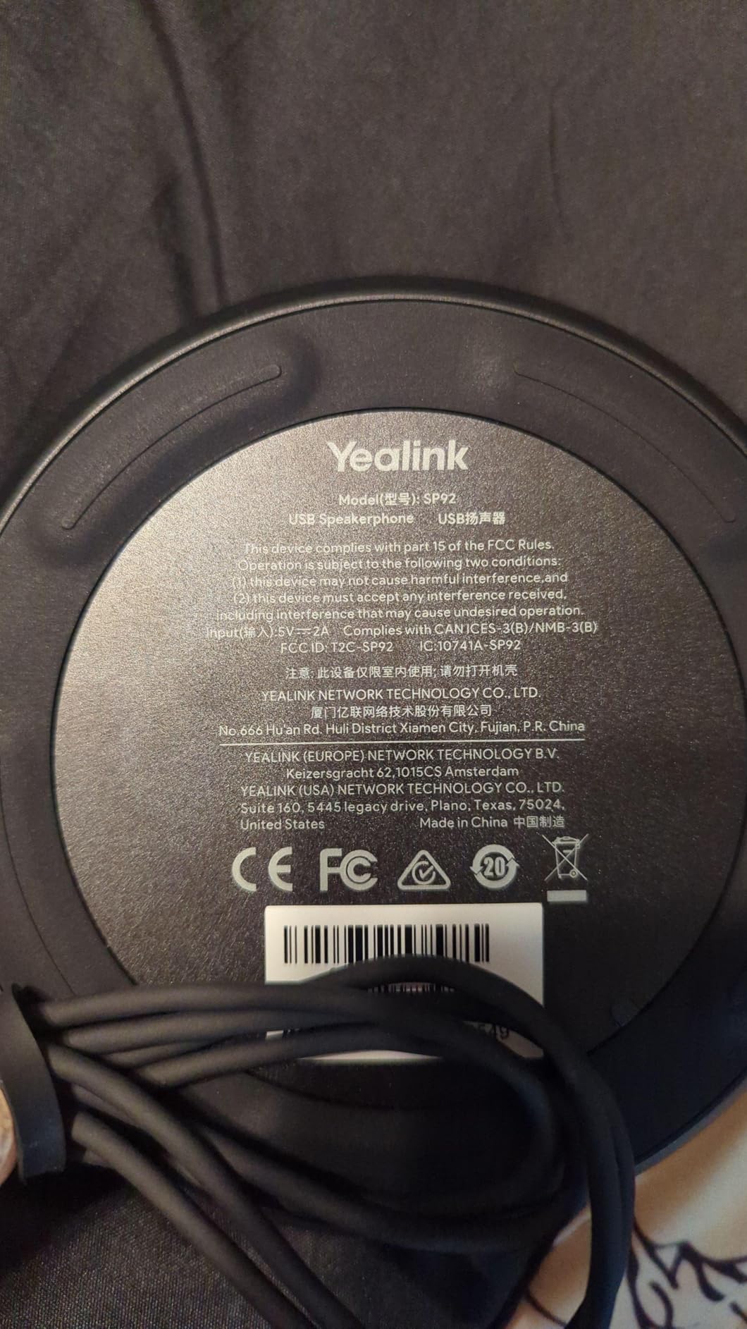 Yealink Sp92 Conference Speaker and Microphone Teams Certified Mic with AI Noise Cancelling 20H Call Time USB Speakerphone for Small Meeting Room, Bluetooth Speaker for Computer/Laptop customer photo 2