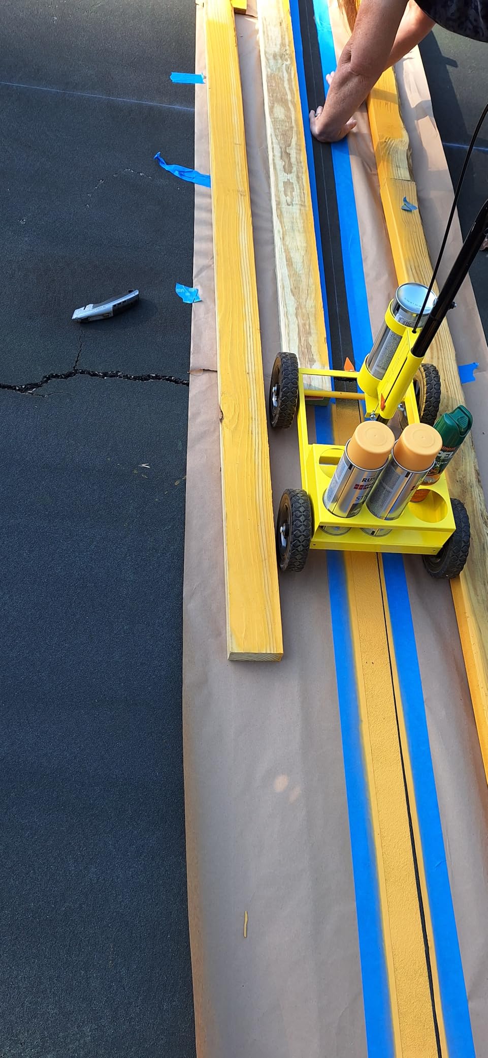 CAROD Striping Line Marking Machine, Parking Lot Striping Machine, Compatible with Professional Inverted Striping Spray Paint, Line Striper Machine for Fast and Accurate Marking, Yellow customer photo 2