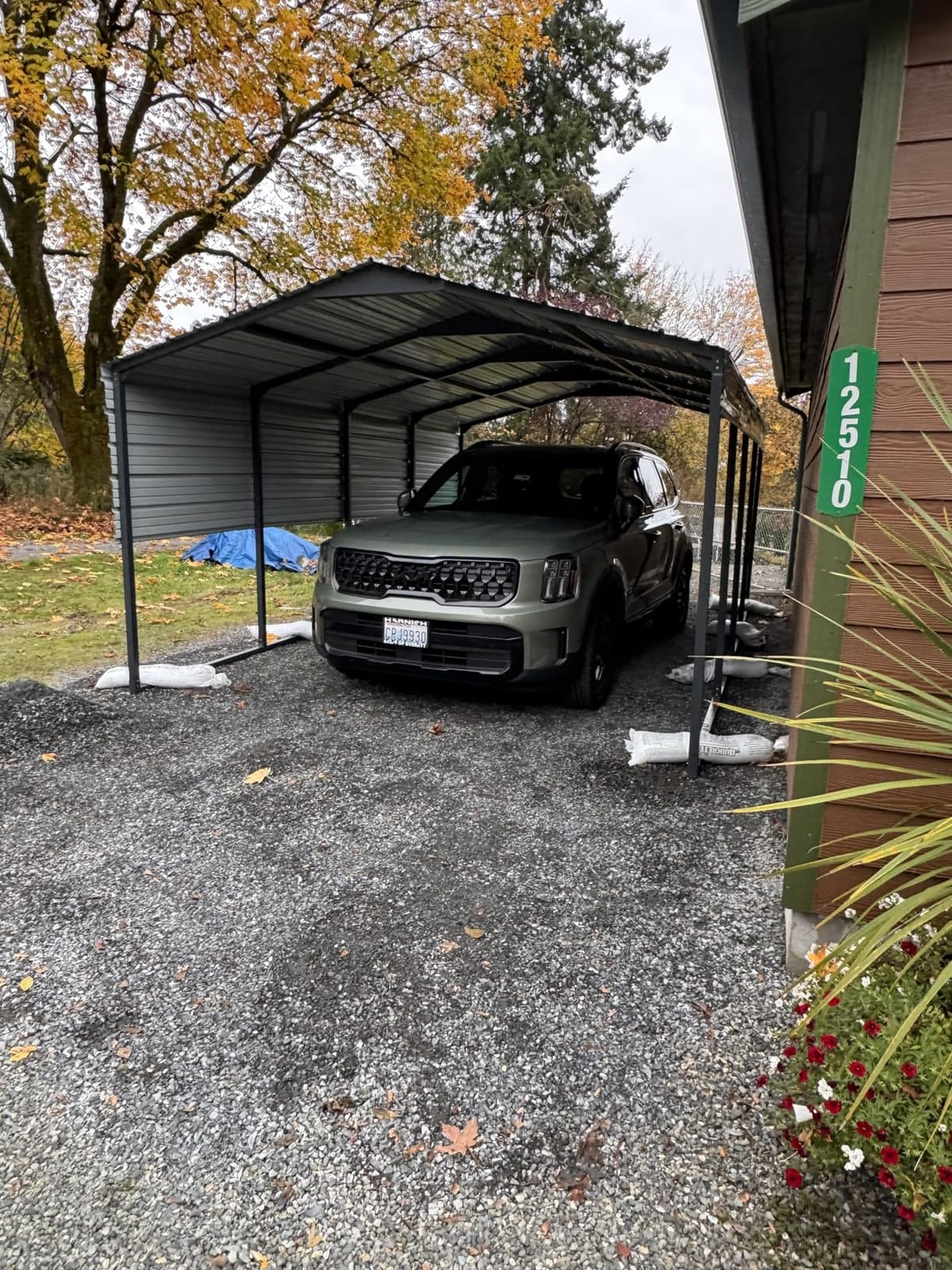 Military-Grade Metal Carport 12x20 FT, Heavy- Duty Galvanized Steel Roof customer photo 2