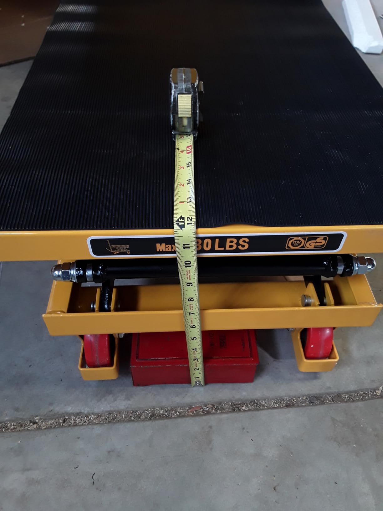 CAMMOO Hydraulic Lift Table Cart, 770 lb Double Scissor Lift, Yellow | 59