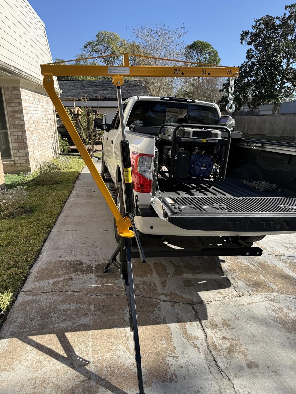 CAMMOO Truck Crane, 1000 lb Receiver Hitch Hydraulic 360 Swivel, Yellow customer photo 1