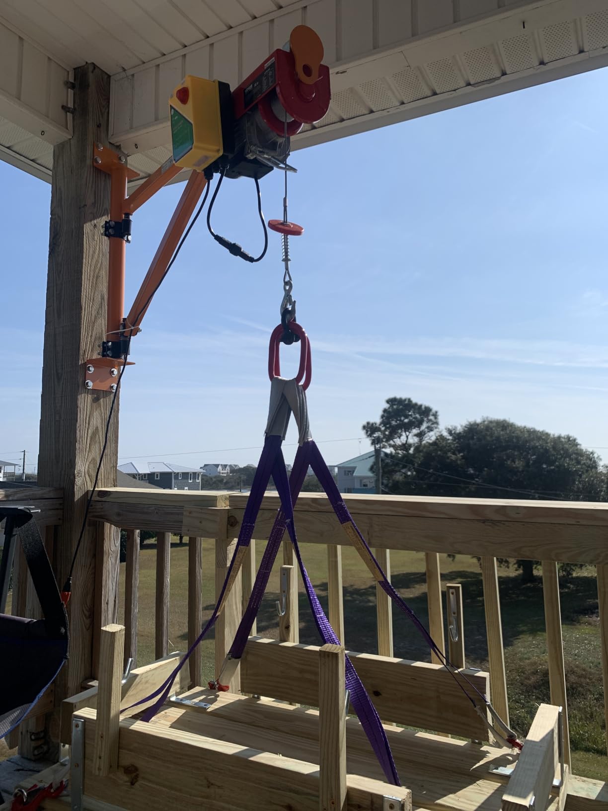 Wall Mount Jib Crane, Hoist Bracket, 660lbs Max Load Capacity Electric Scaffolding Lift customer photo 1
