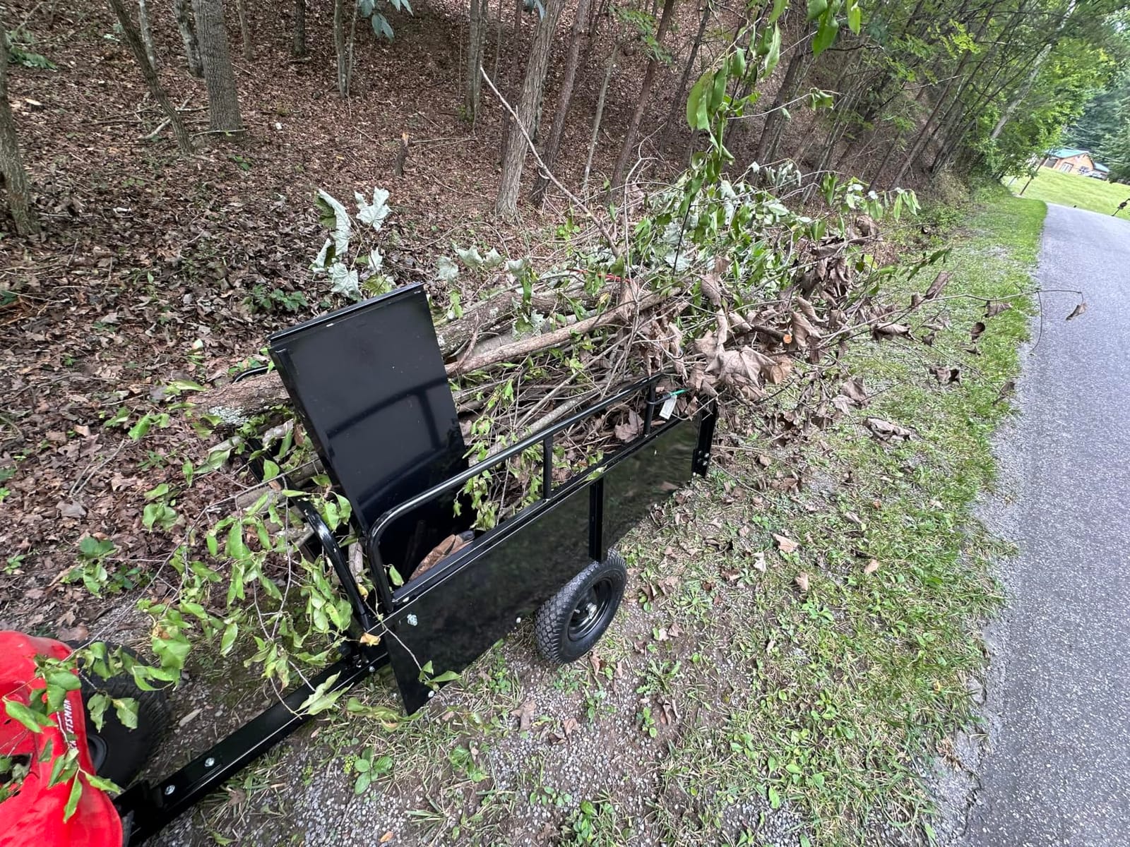 VEVOR 28 Cu.Ft 1800Lbs Steel ATV UTV Trailer Tow Behind Dump Cart customer photo 2