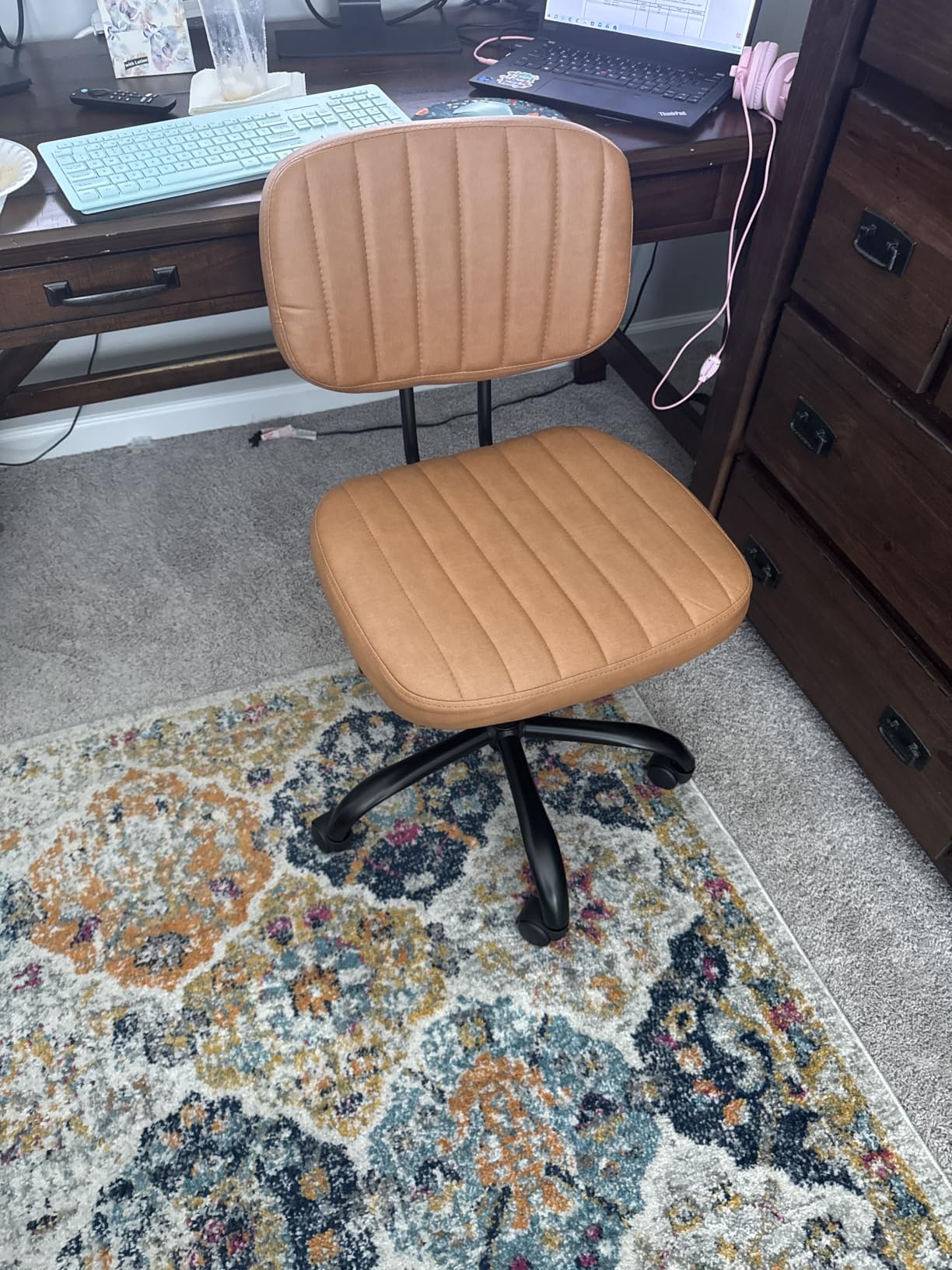 Sweetcrispy Office Desk Chair, Small Home Vanity Chair, Lumbar Support customer photo 2