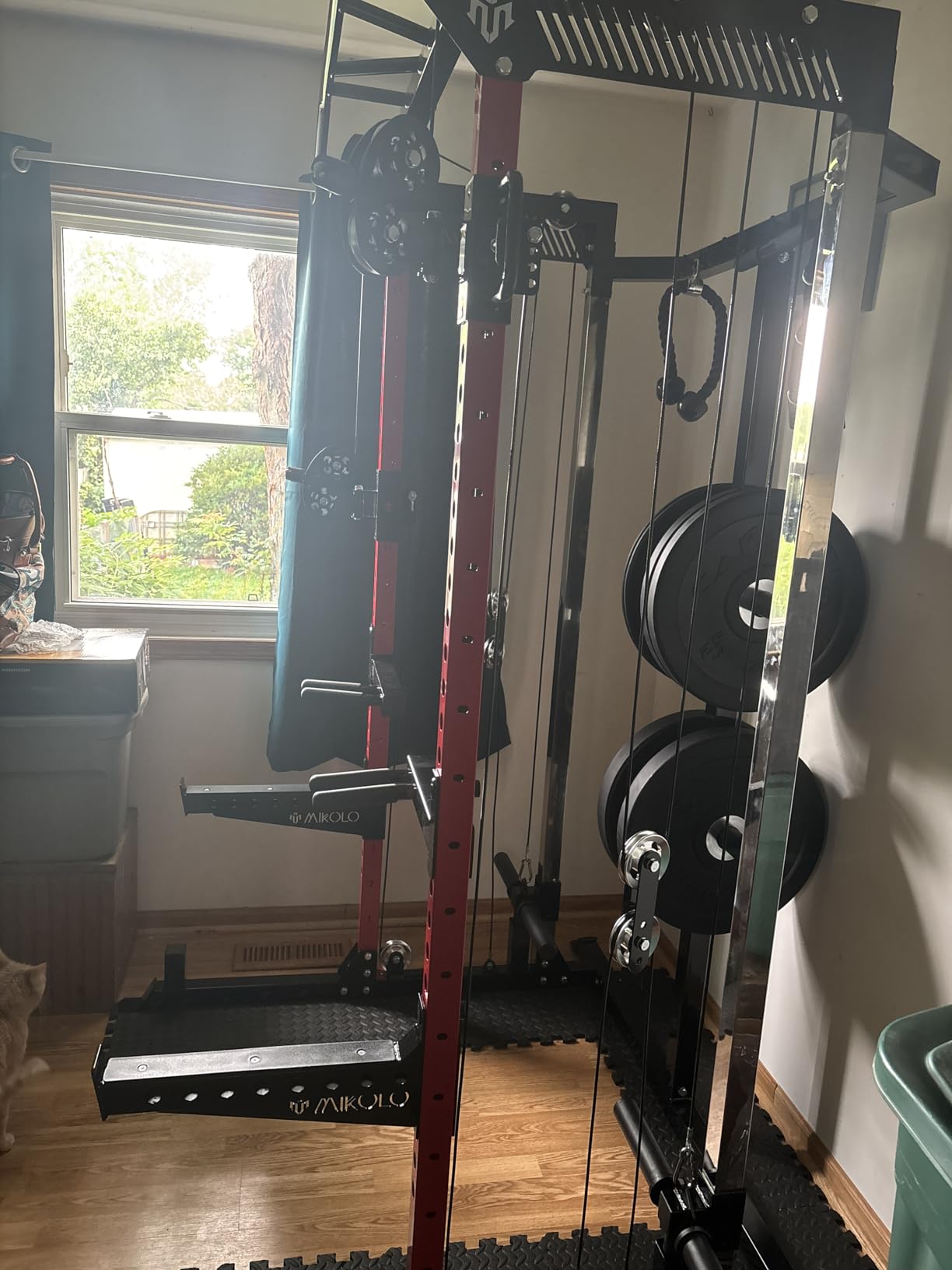 Mikolo HR06 Power Cage with Aluminum Pulleys, 2000LB Power Rack with Independent Dual Pulley System, Multi-Function Home Gym Workout Machine for Cable Crossover customer photo 2