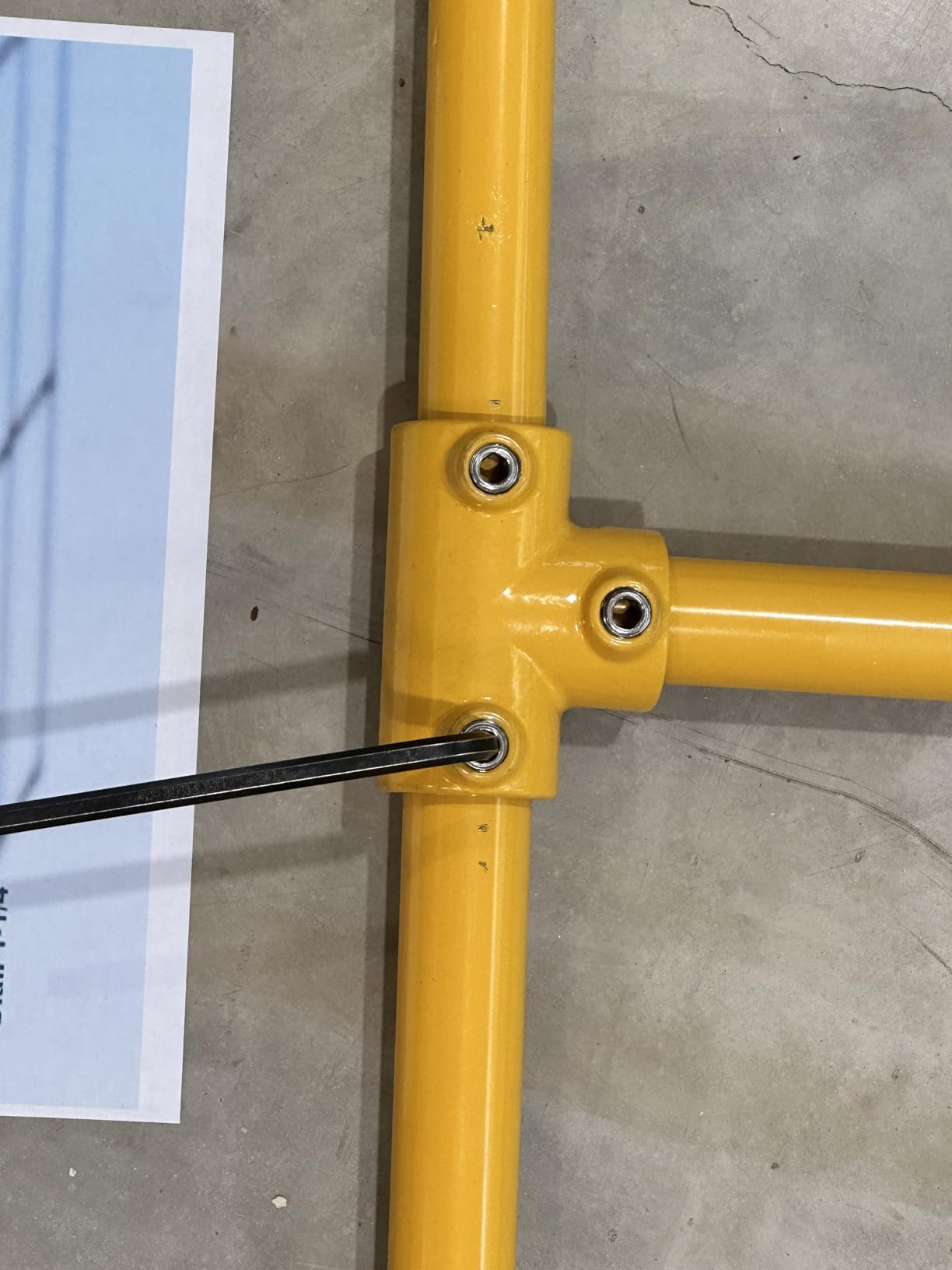 9.6’W x 3.4’H Industrial Safety Guardrail - Yellow Galvanized Steel Pipe Railing, Quick-Install Indoor/Outdoor customer photo 1
