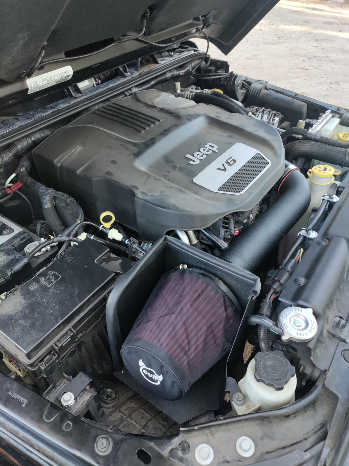 EVIL ENERGY Cold Air Intake Compatible for 2012-2018 Jeep Wrangler JK 3.6L, Includes Heat Shield & Pre-Filter, Black customer photo 1