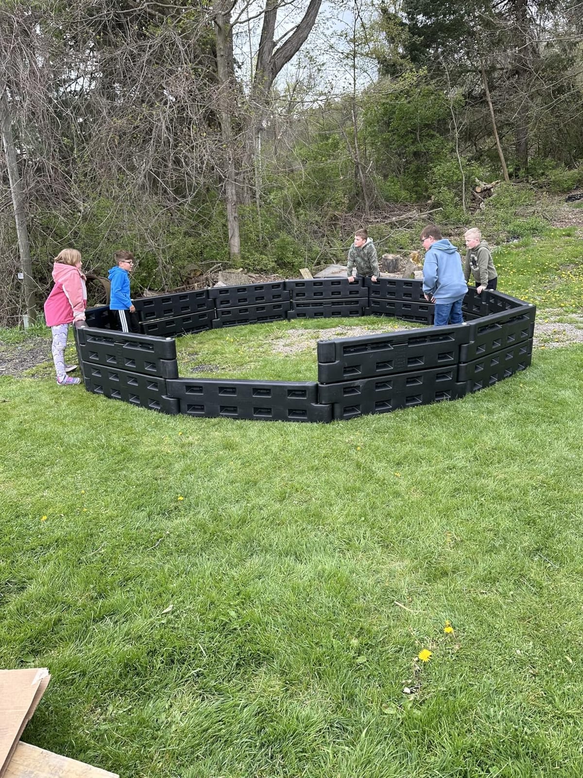 Gaga Ball Pit w/Steel Spike - Inground Mount - Easy Setup for Outdoor Use - Perfect for Schools, Churches, Camps, Municipal and Home Use - Made in USA, Black (Black, 15 Foot) customer photo 1