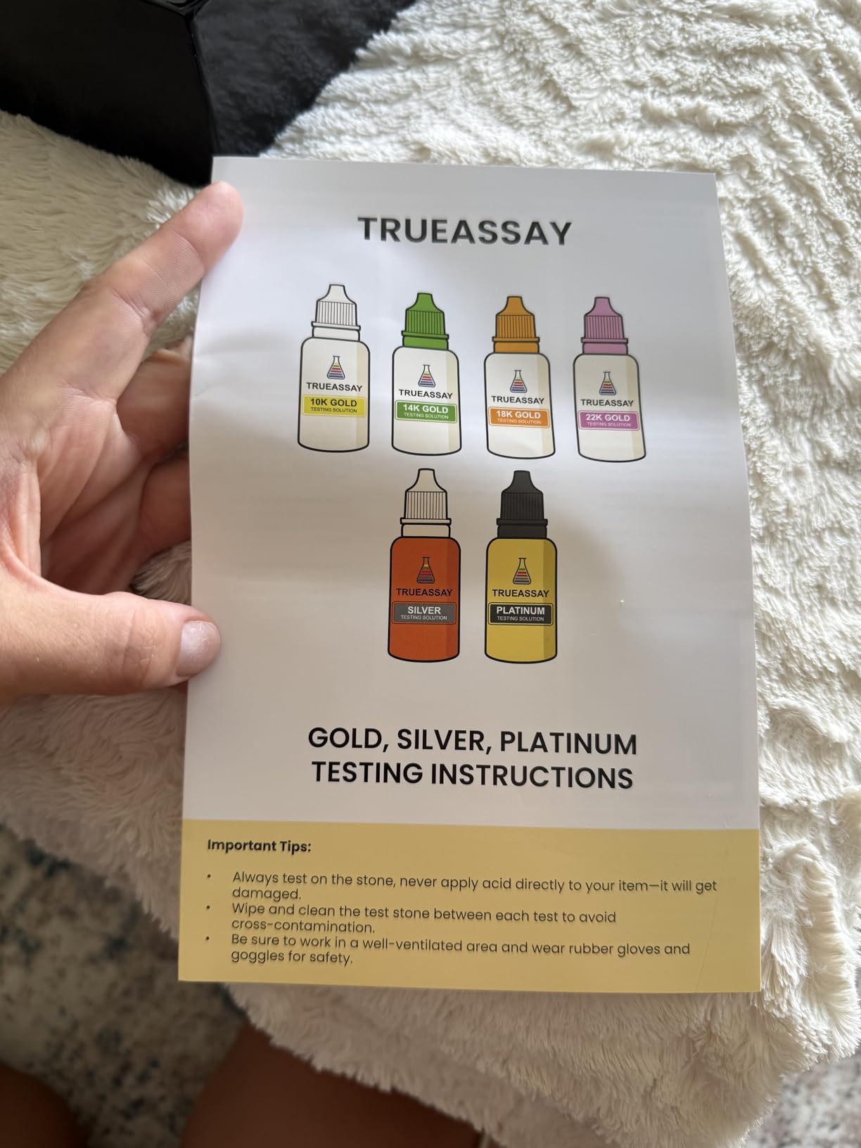 Gold, Silver & Platinum Testing Kit 10k 14K 18K 22K .999 .925 Silver Platinum Solutions with 2x2 Test Stone Precious Metal Tester Real/Fake Check Analysis Analyzer Kit customer photo 1