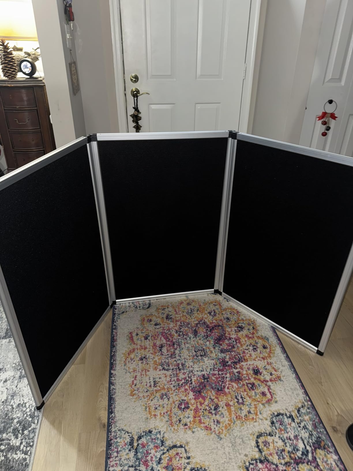 3+1 Panel Double-Sided Black Trifold Display Board with Storage Bag, 72 x 35.4 in Folding Tabletop Trifold Poster Board for School Projects, Vendor Events, Science Fairs customer photo 1