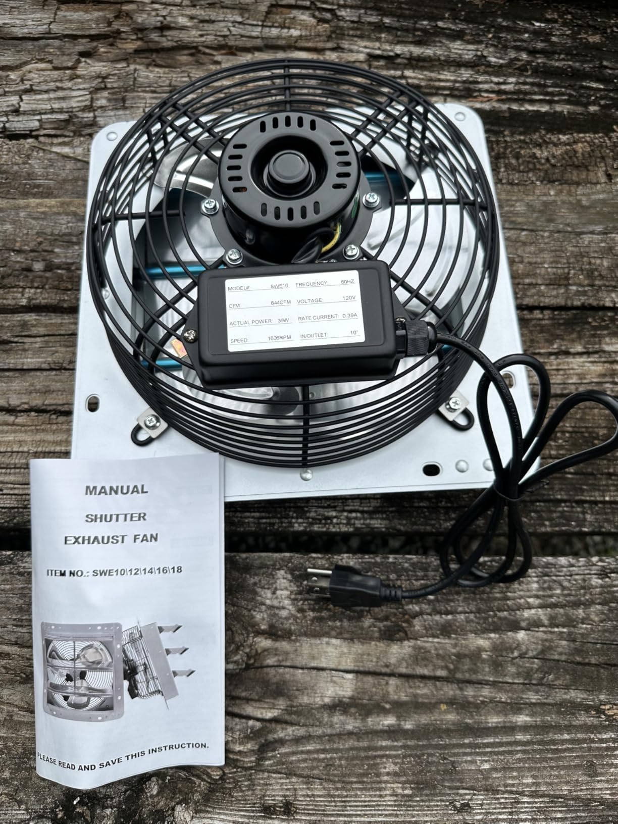 30 Inch Shutter Exhaust Fan, Aluminum Wall Mounted Exhaust Fan, 7207 CFM High Speed Automatic Shutter Attic Fan, Vent Fan For Greenhouse,Shed,Shop,Garage,ETL Listed customer photo 2