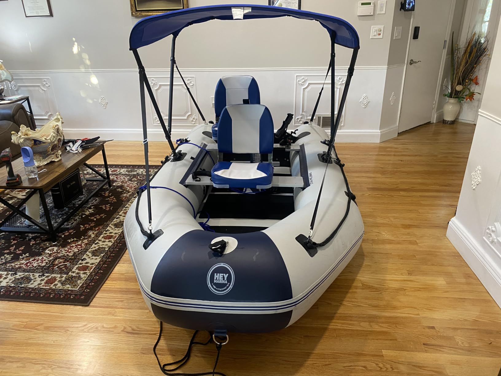 10ft Inflatable Dinghy Boat for Adult with Drop-Stitch Floor 3-4 Person Inflatable Raft with Oars & Carry Bag Heavy-Duty Motor Mount Ready for Fishing Diving Tender or Recreation USCG Approved customer photo 2