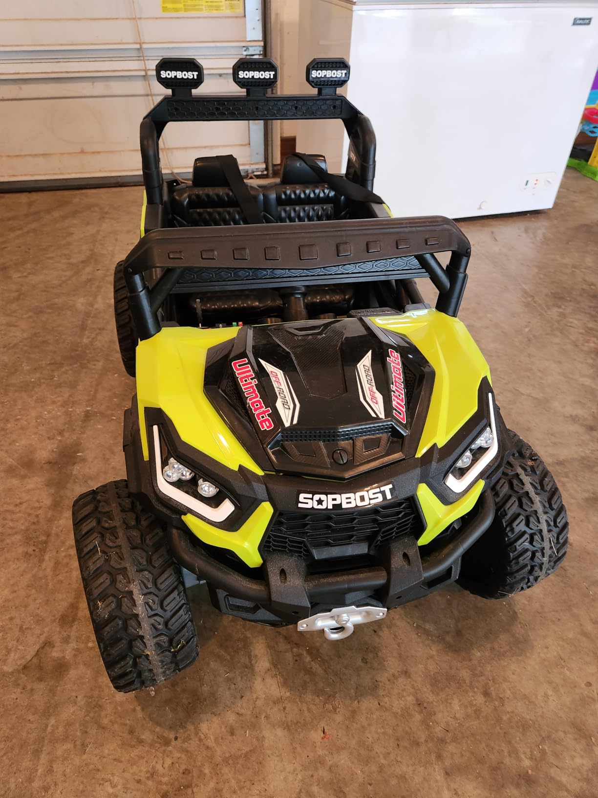 sopbost 24V Kids Ride On UTV with Remote Control, 2WD/4WD Switchable, Blue customer photo 2