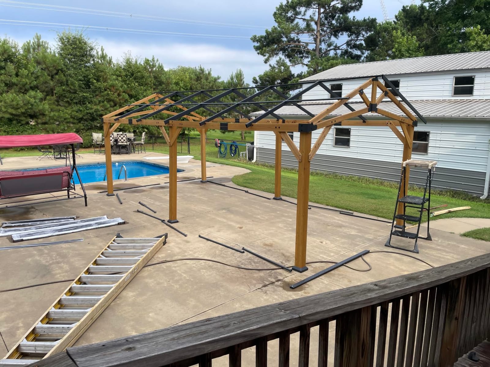 Jocisland 12x24x9.5 FT Cedar Wood Carport with Galvanized Steel Gable Roof | Waterproof Outdoor Hardtop Gazebo Pavilion, Heavy-Duty Snow & Wind Resistant Canopy for Patio, Driveway, Garden customer photo 2