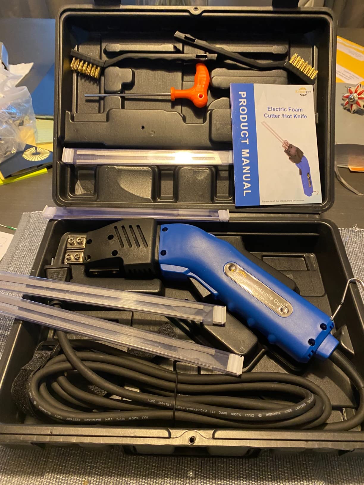 Komsepor Foam Cutter,Hot Knife Cutting Tool,Craft Shears,20-200W Air Cooled 6 Blades Multiple Power Levels,Wide Range of Applications customer photo 2