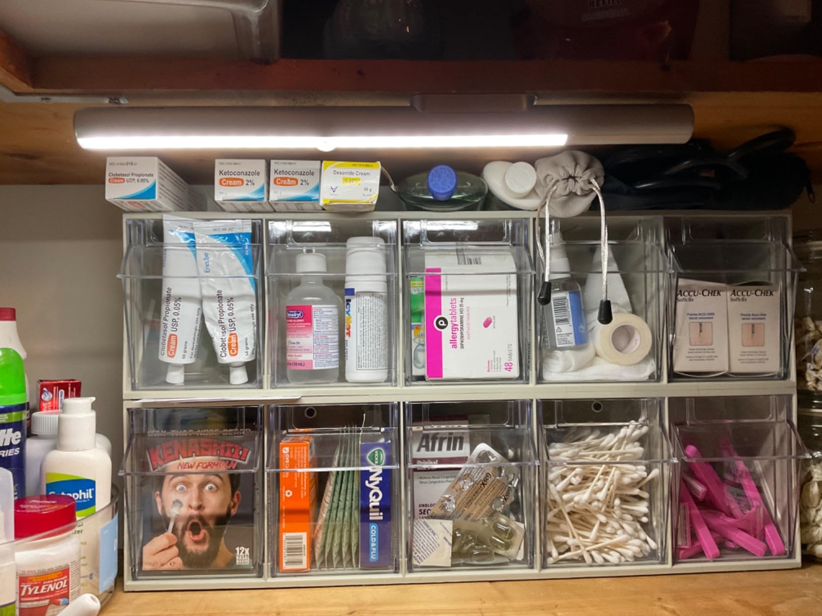 Akro-Mils TiltView Plastic Storage Cabinet with 5 Tilt Out Bins, Horizontal Plastic Parts Organizer, Teacher Toolbox, and Office Supply Organizer, 23-5/8