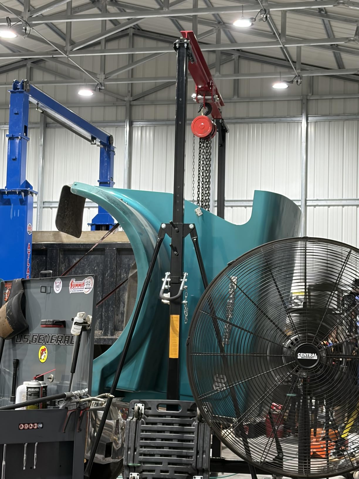 3 Ton Adjustable Gantry Crane,2026 Upgraded 6600LBS Steel I-Beam Construction, Portable Design with 360°Locking Wheels,Gantry Crane Adjustable Height from 8.53-12.5ft for Workshop,Garage customer photo 2