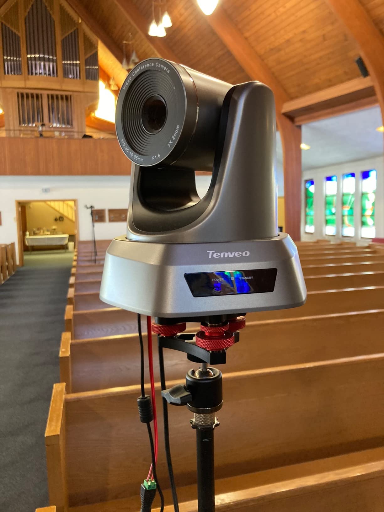 Tenveo NDI PTZ Camera AI Auto Tracking SDI/HDMI/USB3.0/LAN(PoE) 30X Optical+8X Digital Zoom(*2) and 7'' LCD Quad-Screen NDI PTZ Joystick Controller Bundle/Kit for Church Service Worship Live Stream customer photo 2