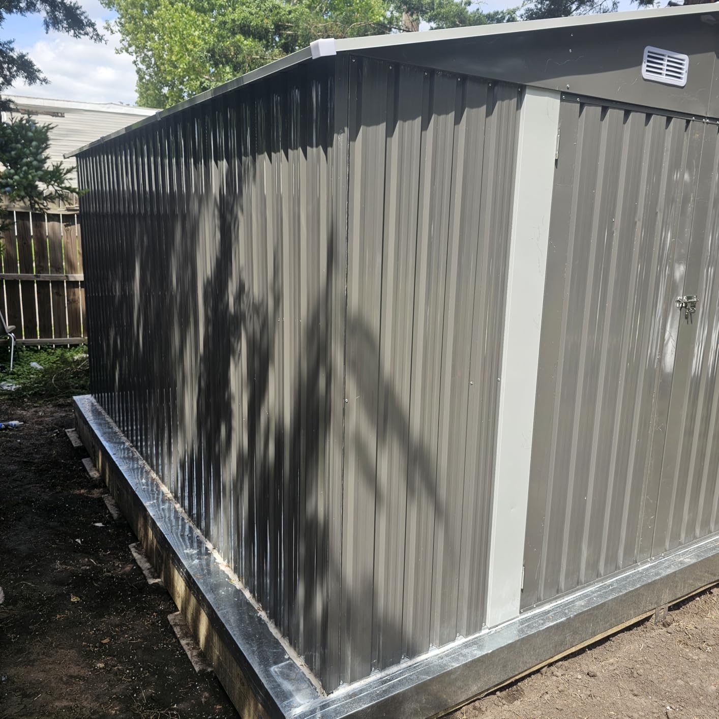 25x33 Outdoor Storage Shed, Extra Large Metal Garage Building, Heavy Duty Double Garage Shed with Side Door & 16 GA Steel Frame, Waterproof 2 Car Sheds for Car, Truck, Bike, Tool Storage, Cream customer photo 1