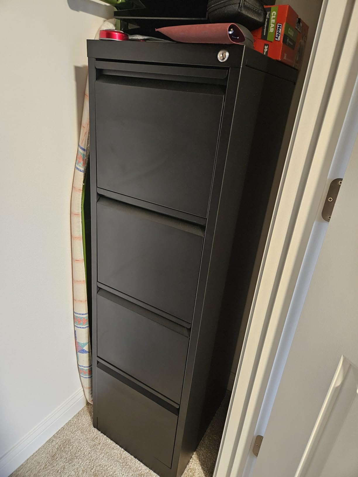 3-Drawer File Cabinet with Lock.Vertical Steel Storage for Letter/Legal/A4 Size Folders,Anti-Tip Safety Design,Black customer photo 1