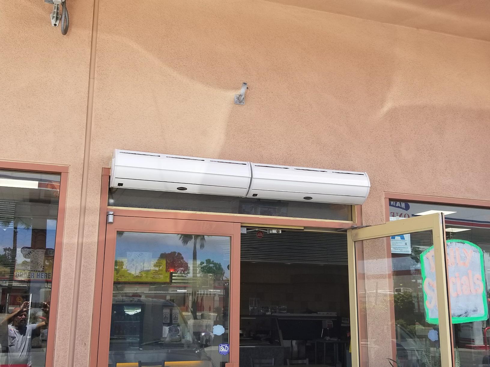 DuraSteel Wall Mounted Air Curtains for Doors Commercial - 60 Inch Black Fly Fans - Super Power Over Door Fan with MS Switch - Sliding Under Door Fans to Move Air Curtain Blower Keep Flies Bugs Out customer photo 2