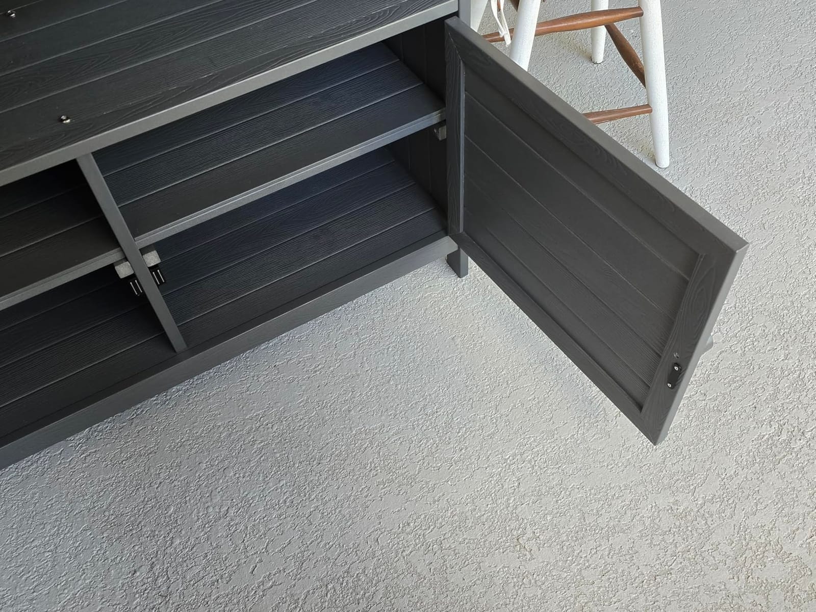 HIPS All-Weather Outdoor Storage Cabinet,Outdoor Sideboard with Magnetic Doors,3-Shelves Patio Storage Cabinet, Used for Garden,Buffet Cabinet,TV Stand, Bar Table,Balcony customer photo 2