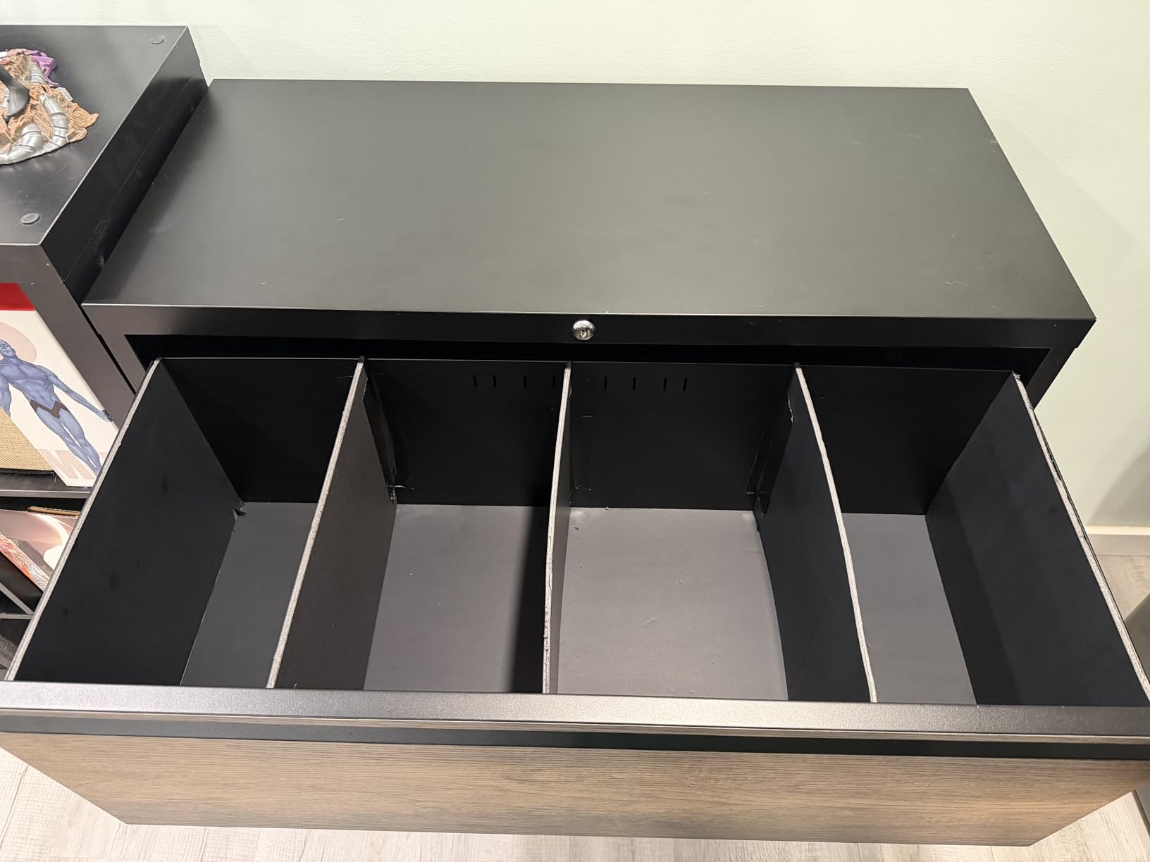 4 Drawer Lateral File Cabinet with Lock Black Metal Filing Cabinet | Heavy Duty Large Steel Storage Cabinets for Home Office Wide Locking Cabinet for Legal/Letter Size, Assembly Required customer photo 2