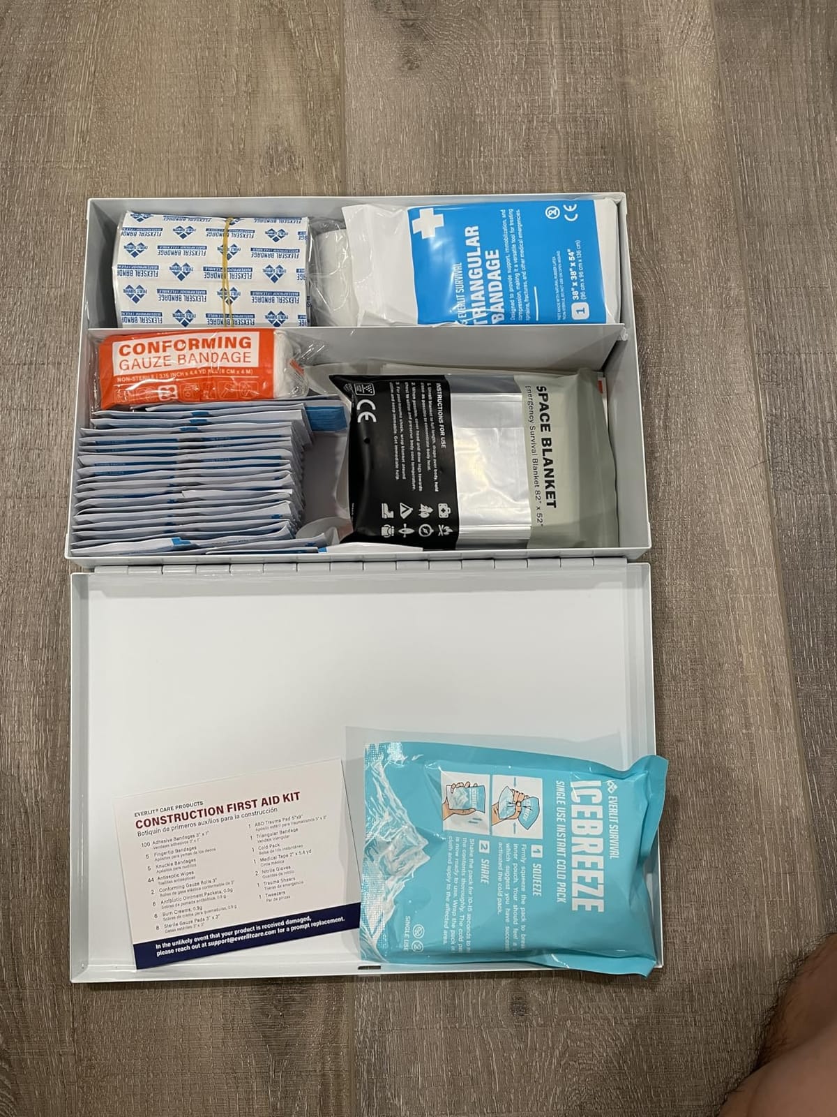 EVERLIT 185 Pcs Metal First Aid Kit for Contractors, Construction Site, OSHA Compliant, Workshop, Business, Commercial Truck Vehicle DOT, Wall Mount Box, All-Purpose customer photo 2