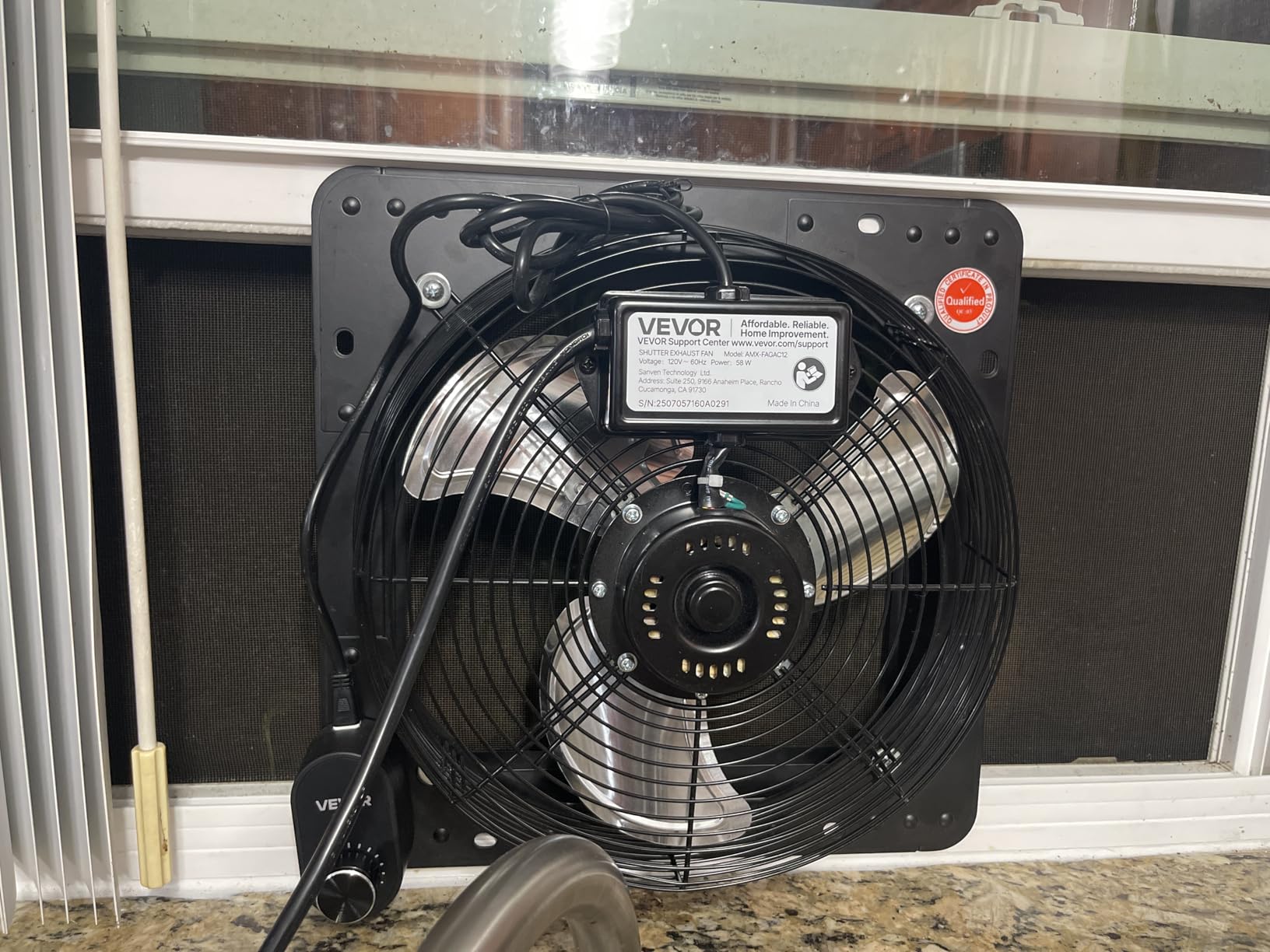 VEVOR 24'' Exhaust Fan, Wall Mounted Attic Fan with Variable Speed controller, 4800 CFM, Automatic Shutter, Ventilation and Cooling, Black customer photo 1