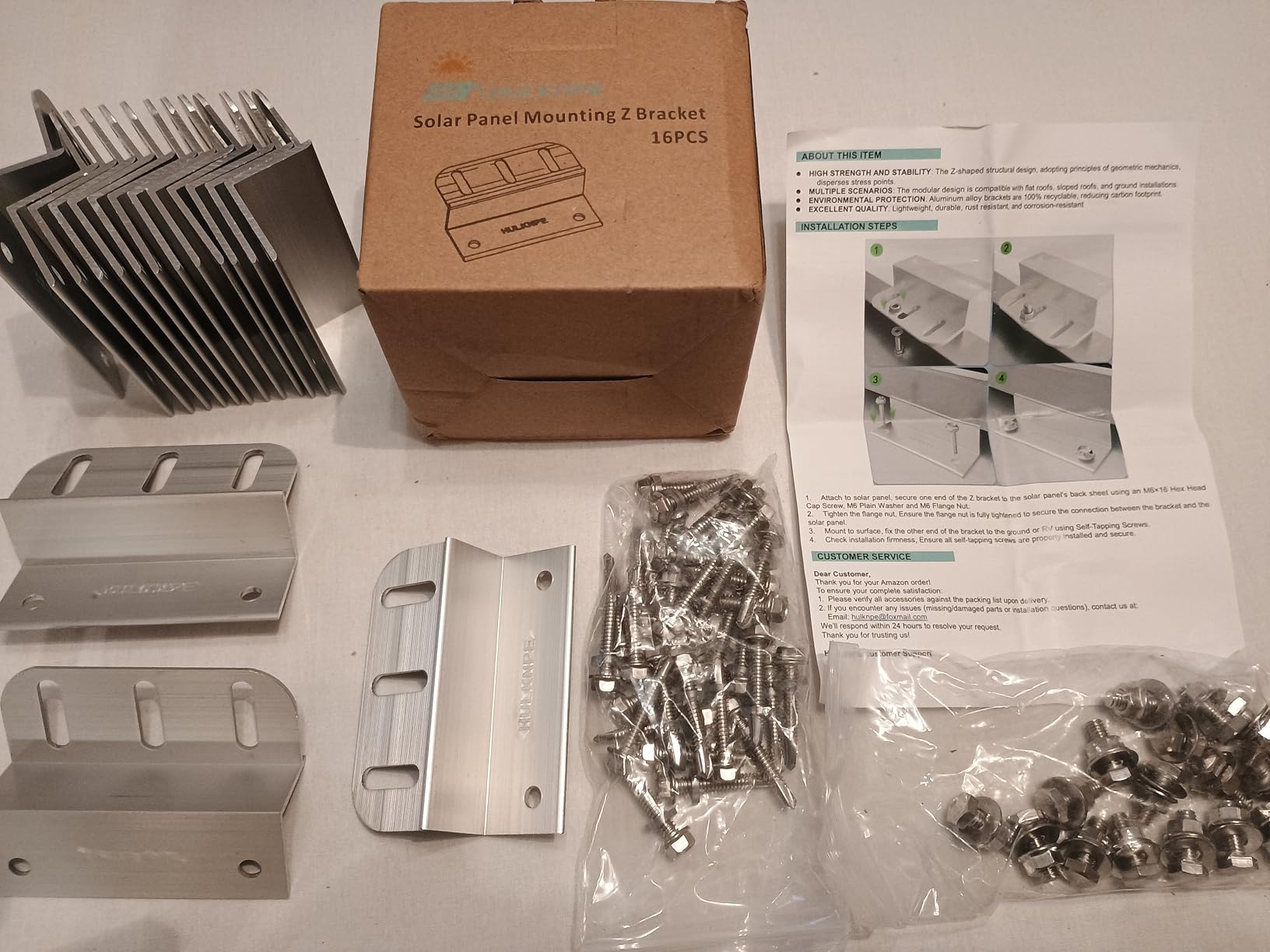 Z Brackets Solar Panel Mounting Kit (16 Pack) - Heavy Duty Corrosion-Resistant Aluminum for RV, Boat, Roof & Off-Grid Installations customer photo 1