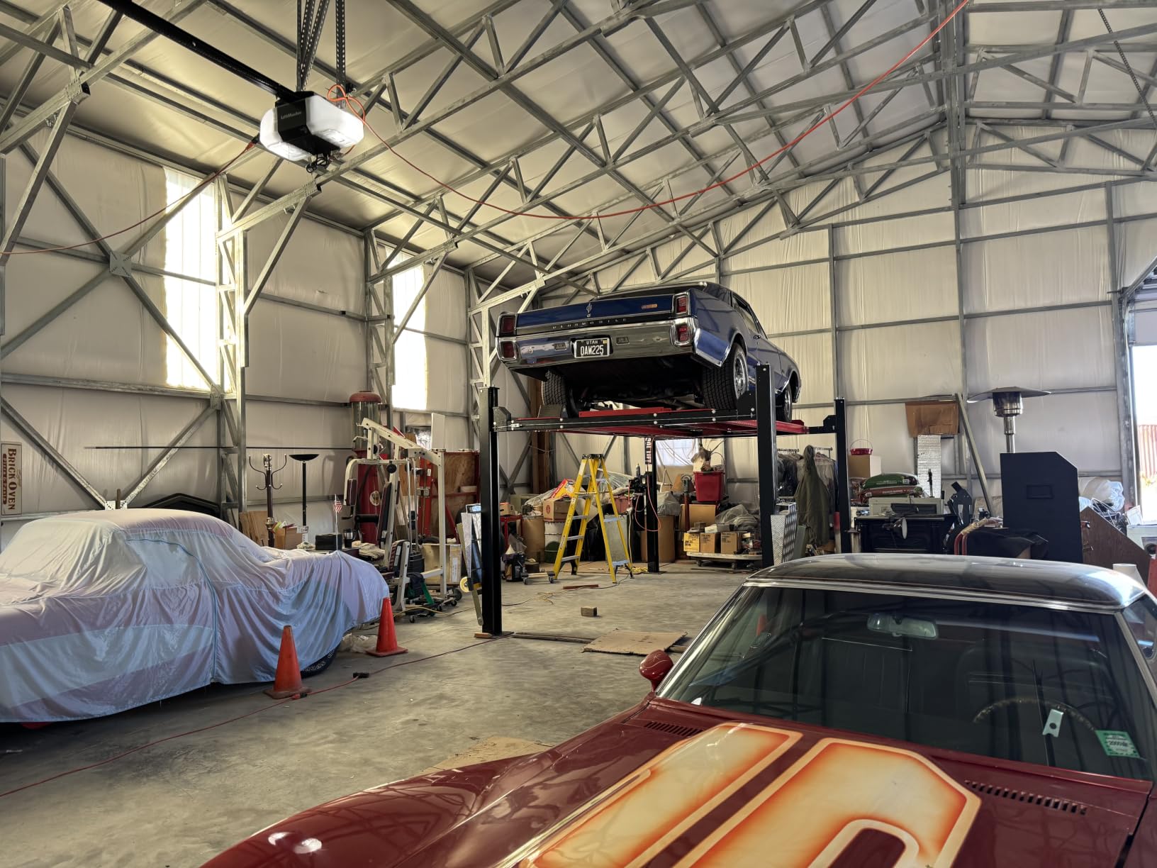 KT-4H950 110V 3.0HP Four Post Lift Car Truck Parking Hoist Aluminum Plate with Casters and 9500Lbs Lifting Capacity, Max Lifting Height 84.5 Inch Extra Wide 113 Inch customer photo 2
