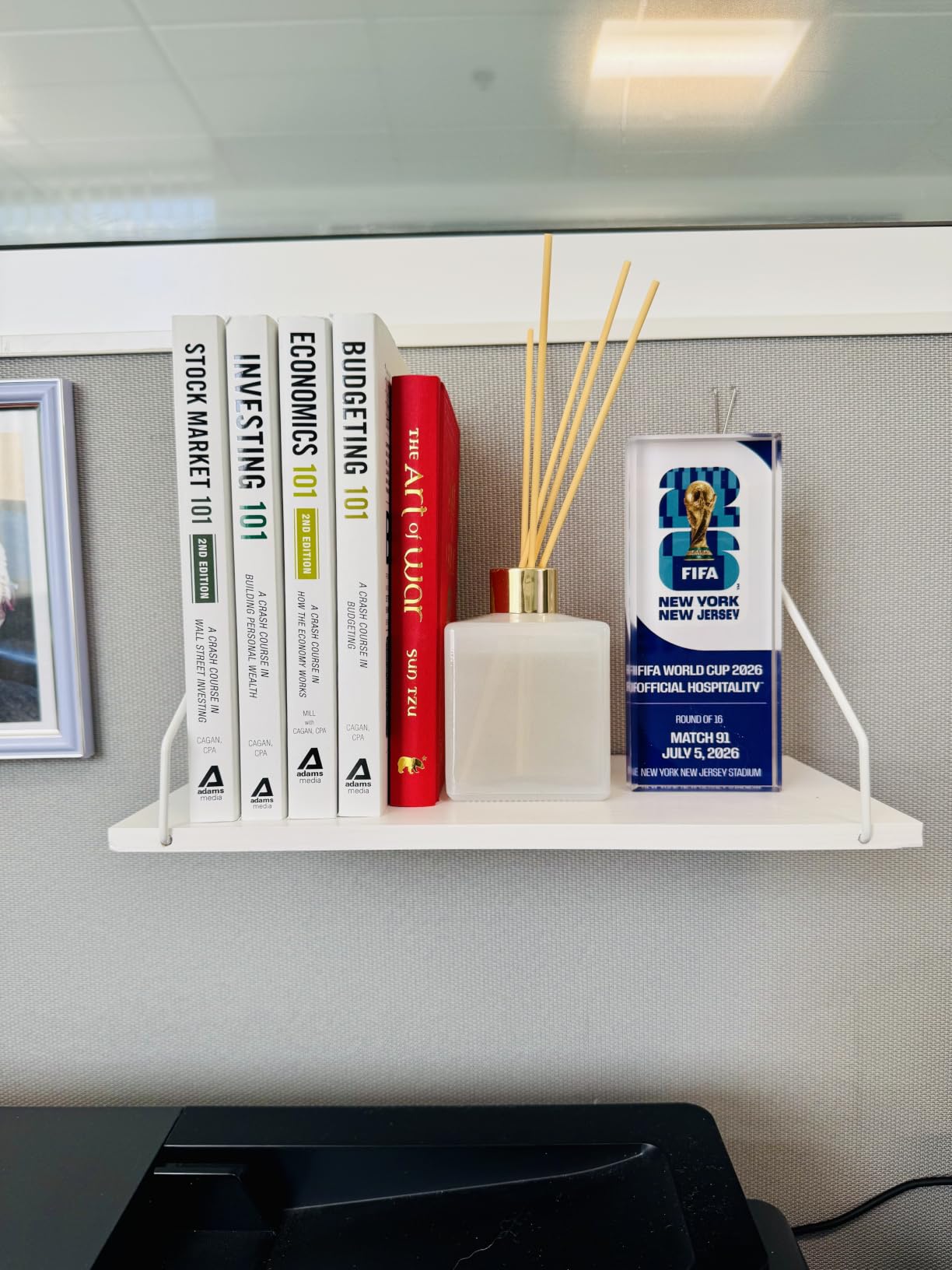 Cubicle Shelf with Hooks – 11.8