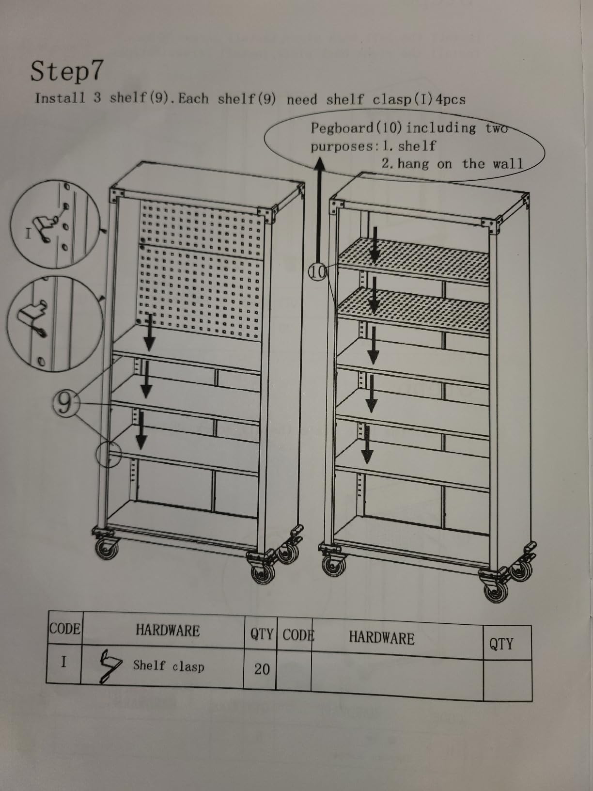 71-Inch Garage Storage Cabinet with 2 Drawers, Wheels and Pegboard customer photo 1