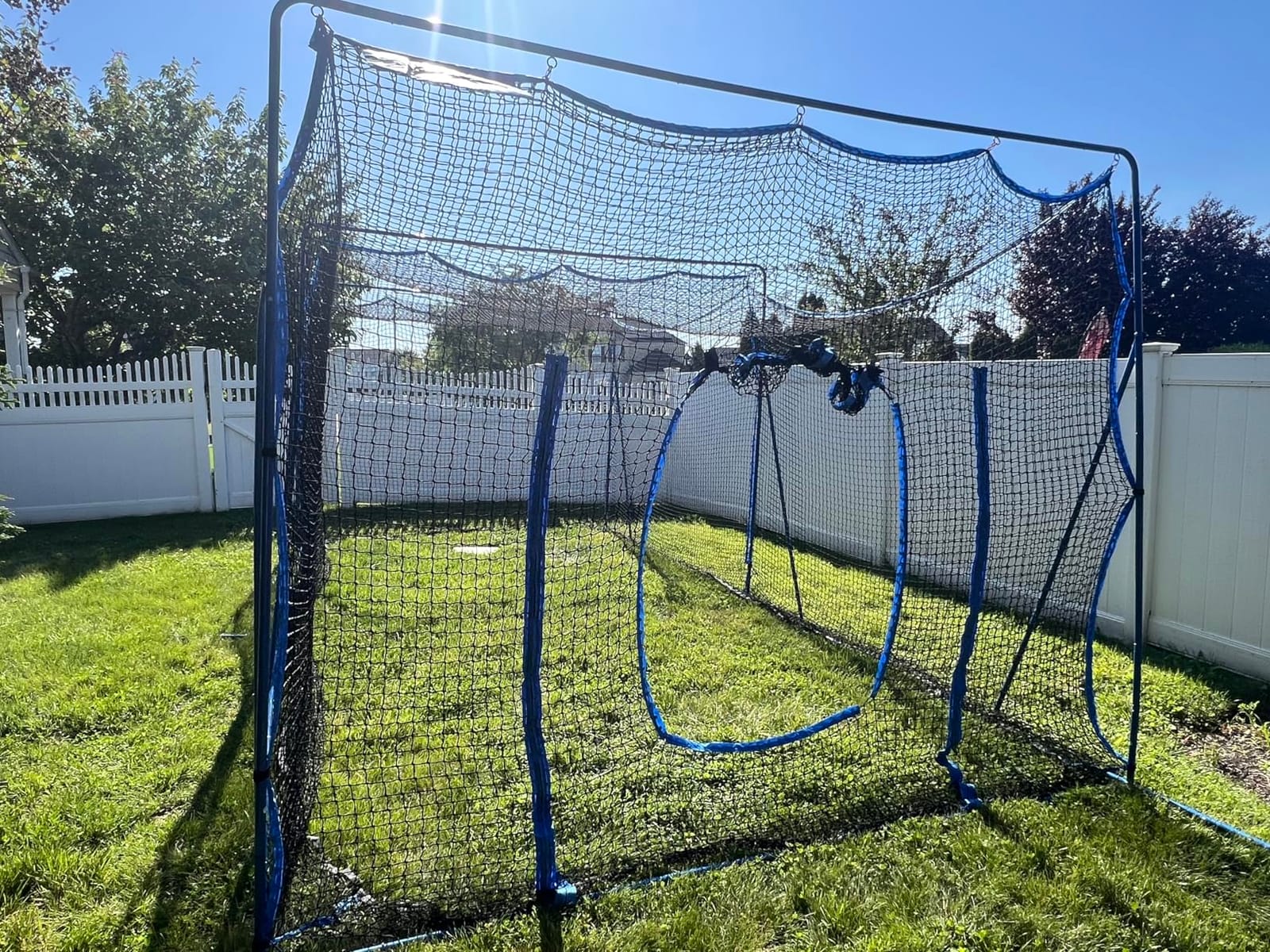 Batting Cage Net with Metal Frame, Baseball Softball Practice Hitting Net customer photo 2