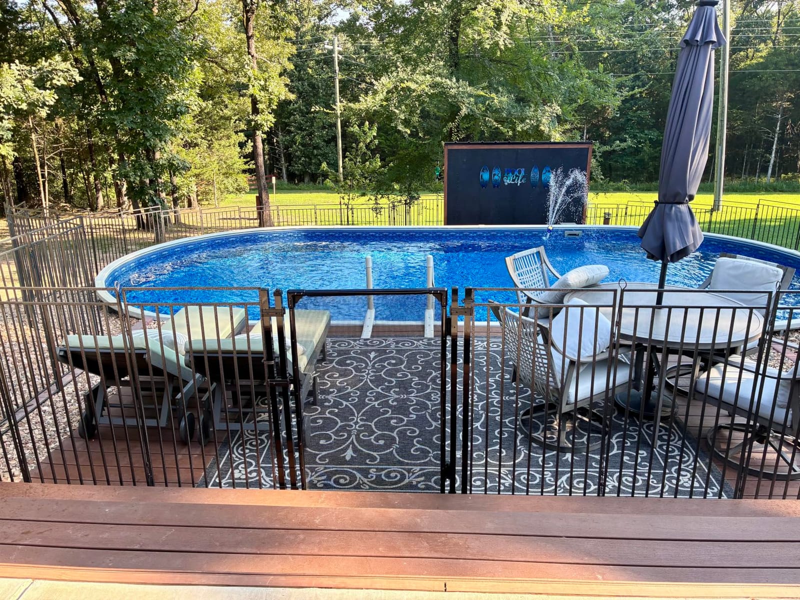 40in H x 72ft L Black-Silver Removable Pool Safety Fence | Weather-Resistant Removable Metal Pool Fence with Reinforced Stakes & Double-Lock Gates for Pools, Pets & Children customer photo 2