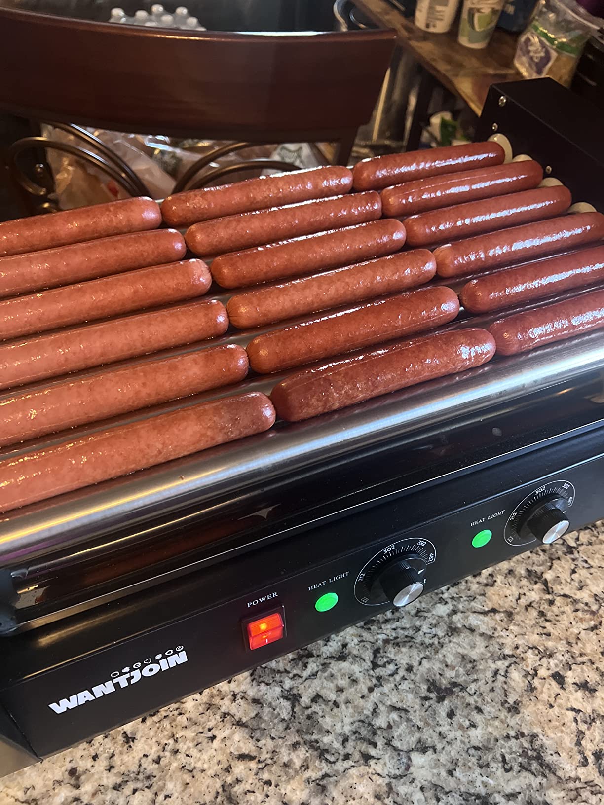 WantJoin Hot Dog Steamer - 28.8QT Commercial Electric Hot Dog Steamer with Bun Warmer, Glass Sliding Door Steaming Machine for 175 Hot Dogs and 40 Buns Adjustable Temperature Red customer photo 1