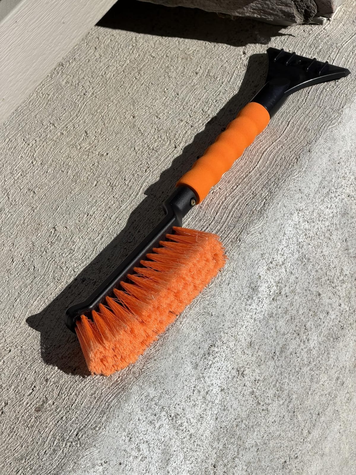 Cinnvoice 48 Inch Wide Snow Pusher Shovel Set, White PE Blade, with Brush & Gloves, Snow Plow for Yard Driveway Sidewalk Patio Walkway, Ice Hockey Rink Resurfacer, Skating Rink, Ice Fishing customer photo 2