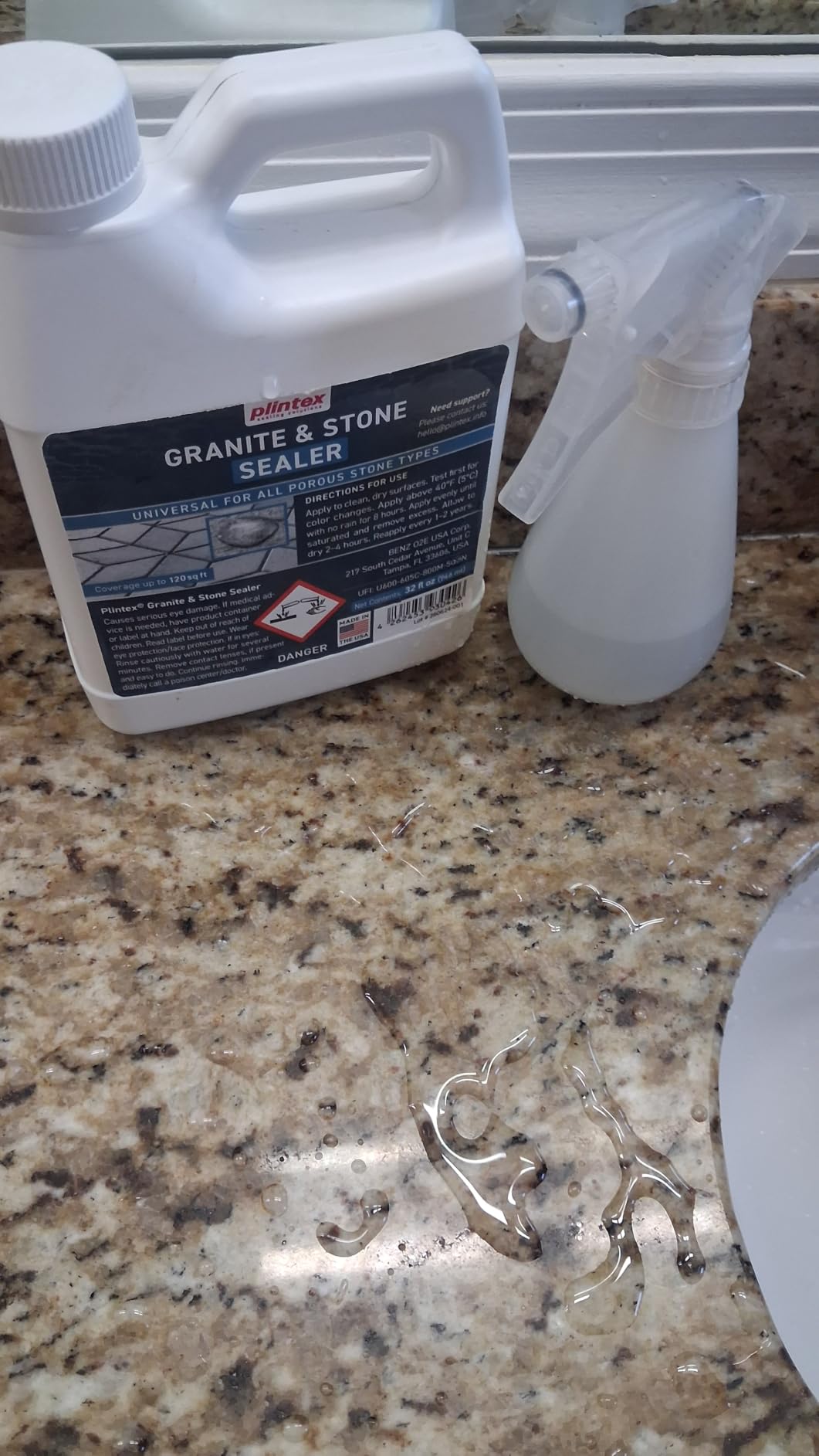 PLINTEX Penetrating Stone & Concrete Sealer 1 Gallon - Natural Finish | Waterproof Paver, Driveway, Patio & Brick Sealer - Indoor & Outdoor - Covers 480 sq ft - German Brand, Made in USA customer photo 2