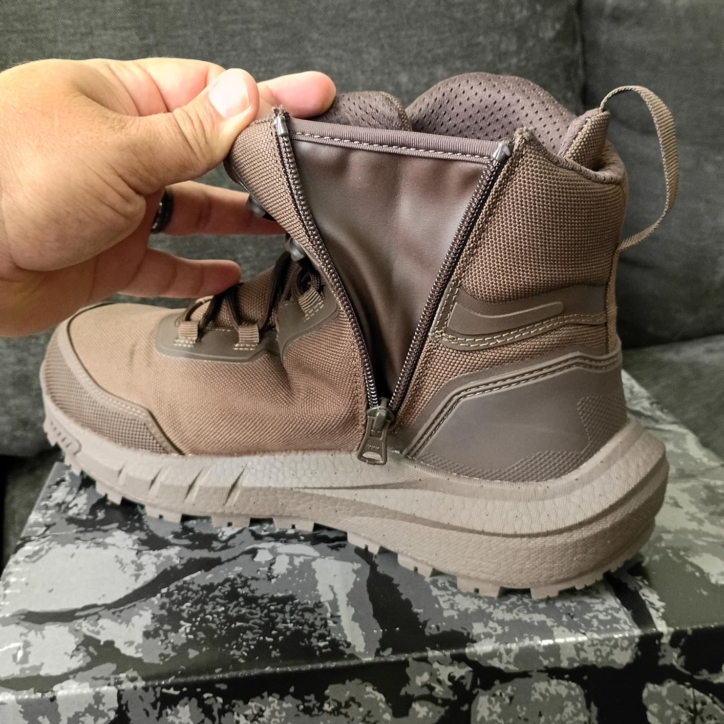 NORTIV 8 Men's Composite Toe Work Boots Slip Resistant | ASTM F2413-24 Safety Work Boots with Zipper Lightweight Comfort for all-day work for Warehouse Construction, Terrascope-nano customer photo 2