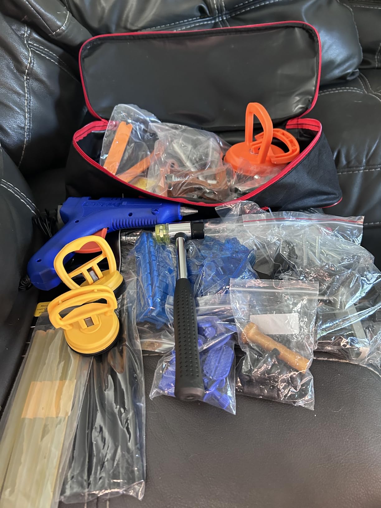 VEXTRO Paintless Dent Repair Kit, Car Dent Puller Kit for Auto Door Dents | PDR Kit with Metal Dent Lifter, Bridge Puller & Slide Hammer, Auto Body Dent Puller for Door Dings & Hail Damage Dent Removal customer photo 1