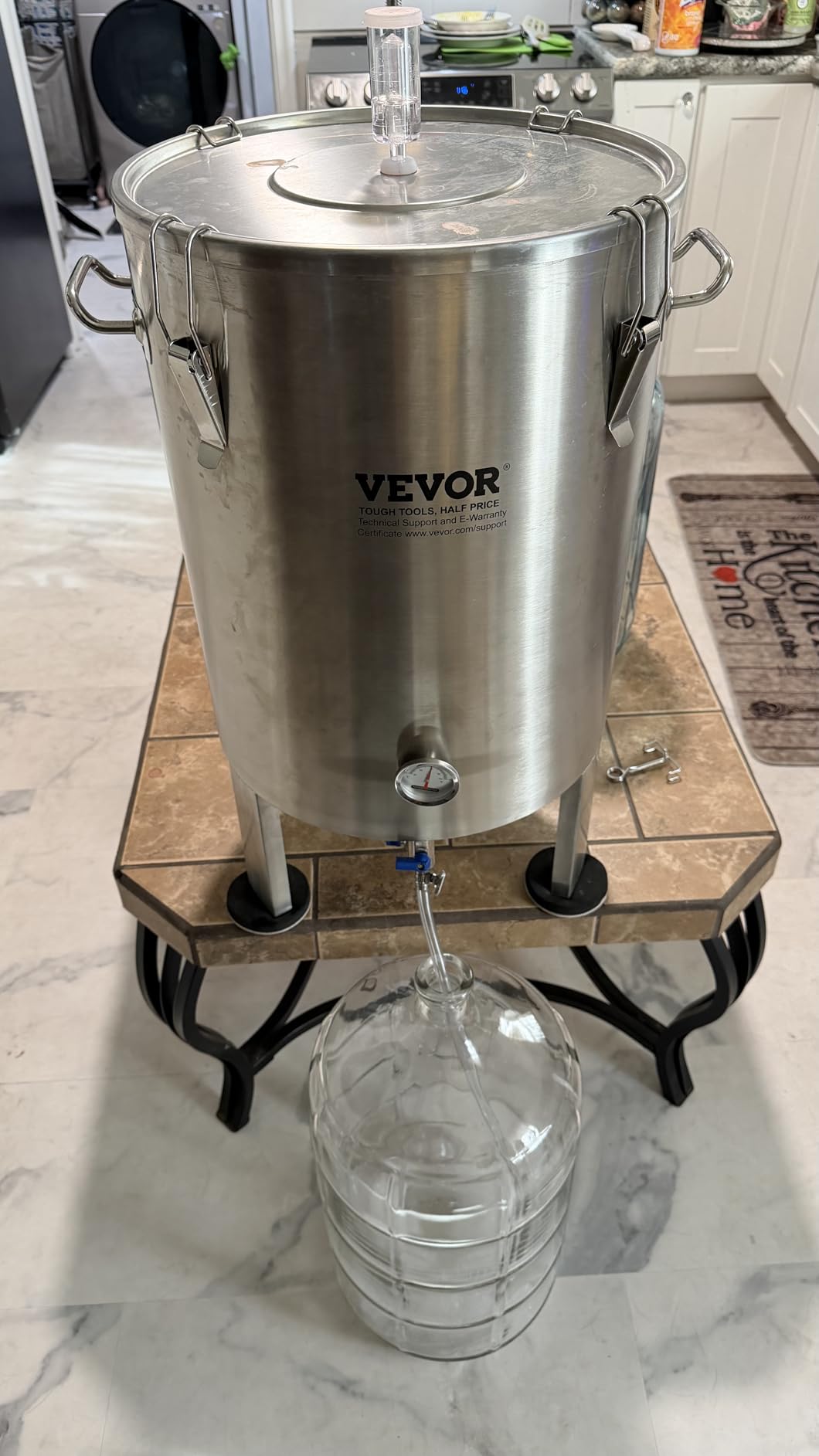 VEVOR Pressure Fermenter 15 PSI, 16 Gal/60L All-in-One Stainless Steel Conical Secondary Fermentation Bucket, with Cooling Tube, Yeast Slurry Collection Bottle, for Wine, Beer Brewing Equipment customer photo 1