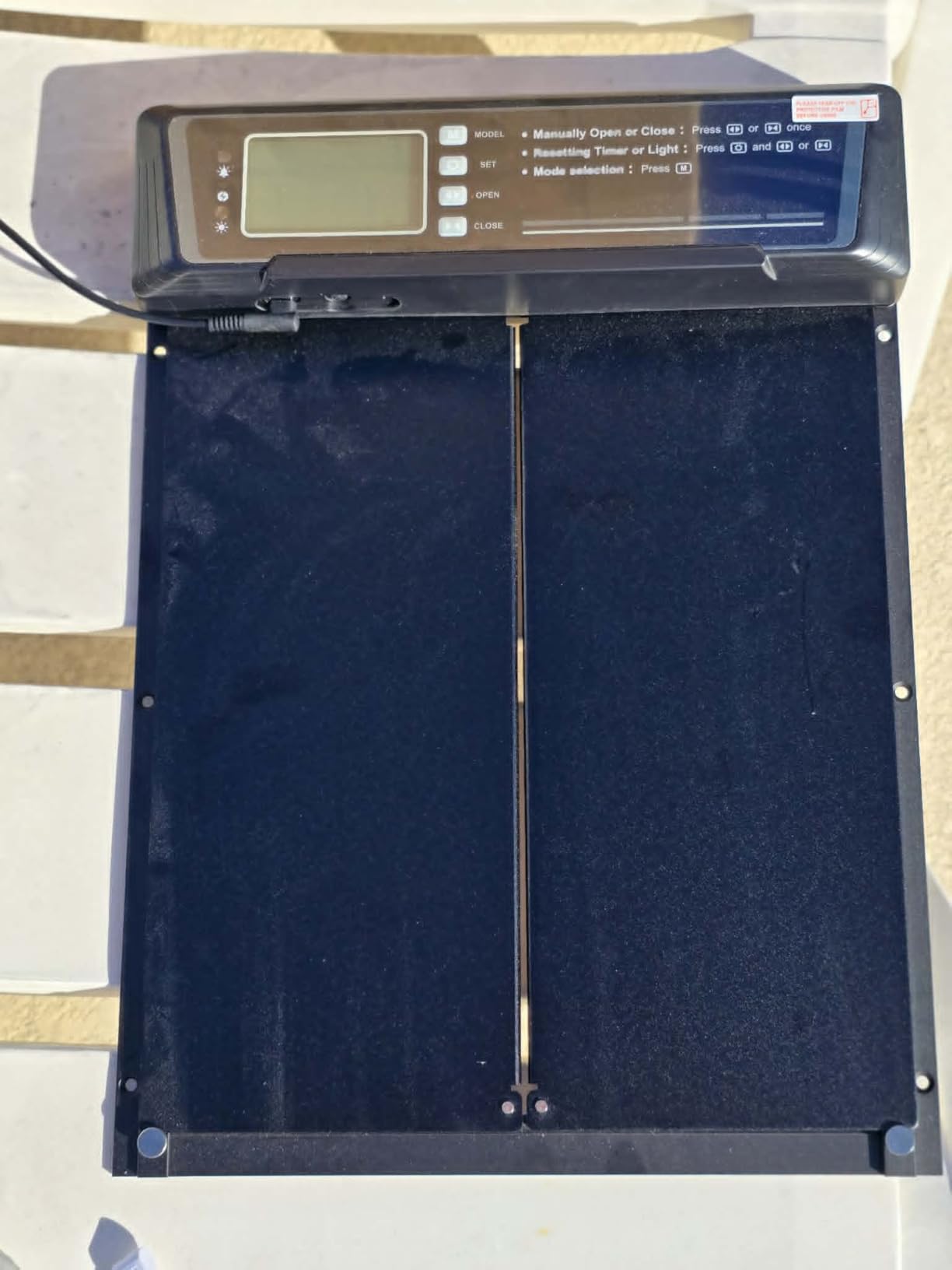 Large Size Automatic Chicken Coop Door Solar Powered - Timer/Light Sensor | Solar Chicken Coop Door Anti-Pinch, Aluminum Alloy Chicken Door | 20M Remote Control | Higher Battery Capacity customer photo 2