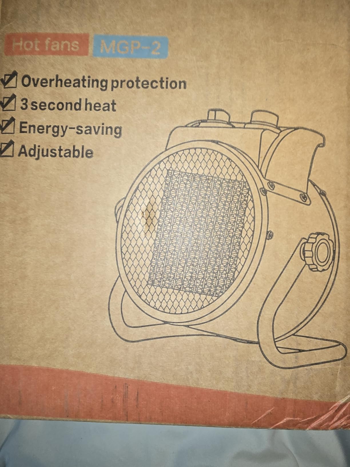 Greenhouse Heater with Digital Thermostat 1500W Grow Tent Heater (Red) customer photo 2